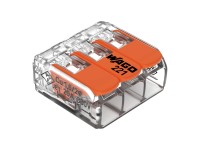 WAGO Páčková spojovacia svorka 221, 3 vodiče, max. 4 mm2, 10ks WAGO Páčková spojovacia svorka 221, 3 vodiče, max. 4 mm2, 10ks