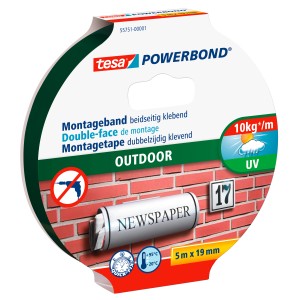 Tesa Powerbond Outdoor Montážna páska 5m x 19mm na kameň, kov a plast.