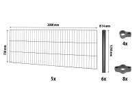 Floraworld Sada drôtených plotových panelov so stĺpikmi, antracit, 75 cm x 10 m Floraworld Sada drôtených plotových panelov so stĺpikmi, antracit, 75 cm x 10 m