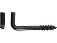 Skrutkovací hák čierny rovný, pr. 4 x 30 mm, 6 ks