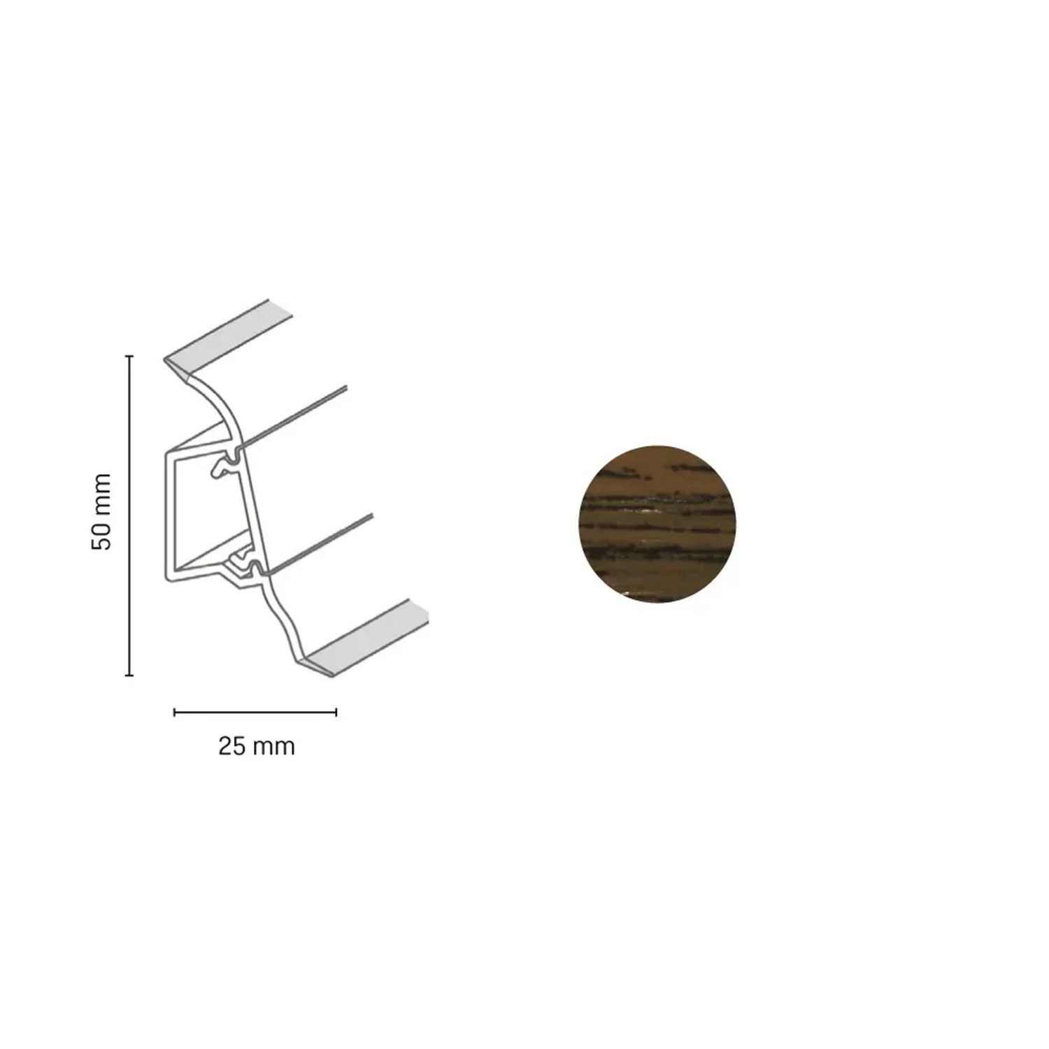 E-shop Döllken Profiles Lišta SLK 50 2099 dub rustikal 50 x 25 x 2500 mm