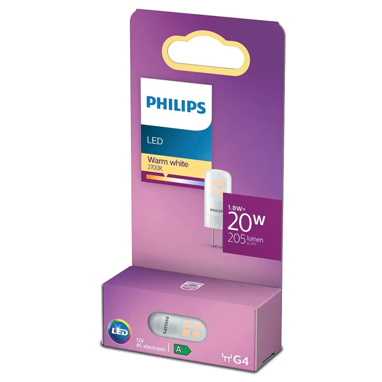 E-shop Philips Classic LED žiarovka G4, 1,8 W, 205 lm, 2700 K