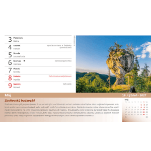 Helma 365 Stolový týždenný kalendár 2027 55 turist. NAJ Slovenska 22,6 x 13,9 cm