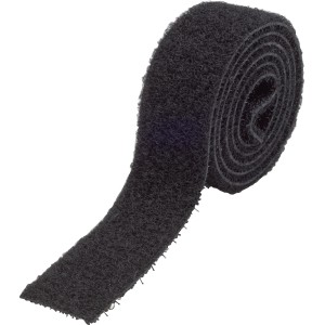 Čierny suchý zips, 600 mm x 20 mm, 2 kusy, zrolovaný. Ideálny na upevnenie.