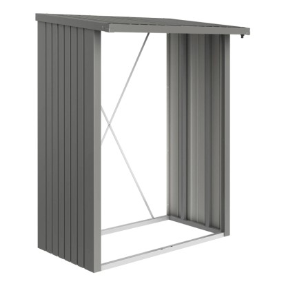 Biohort Stojan na drevo WoodStock 150 kremeňovo sivý, 157 x 102 x 199 cm