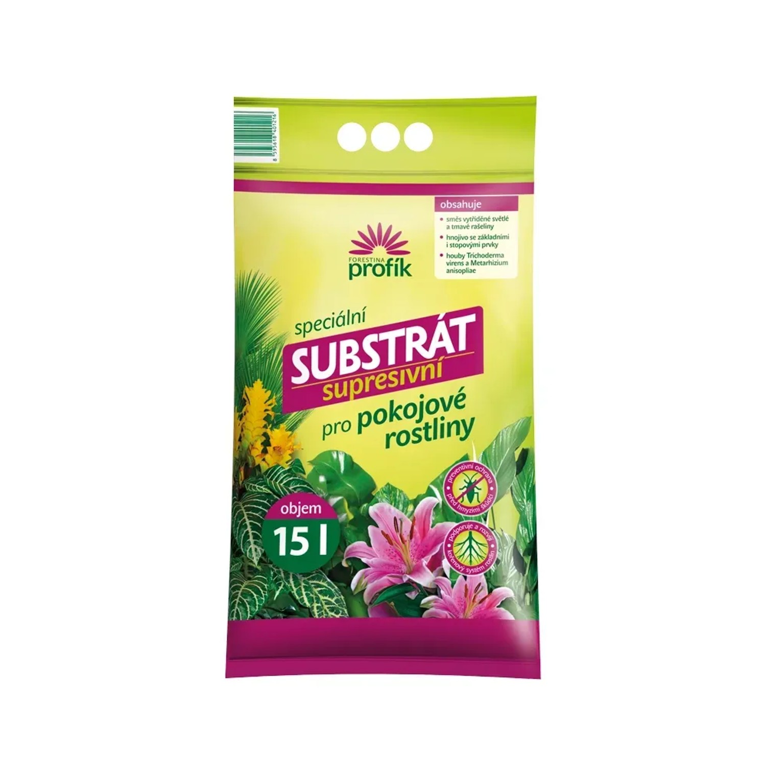 E-shop FORESTINA profík Supresívny Substrát pre izbové rastliny 15 l