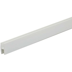 Biely H-profil Arcansas z PVC, 25x10x1000 mm, pre stavebné konštrukcie a stroje.