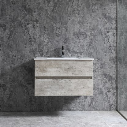 Sanotechnik Umývadlová skrinka s umývadlom Corbo, strieborný dub, 80 cm