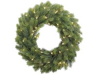 BWO LED vianočný umelý veniec jedľový 150xvetva 49xLED teplá biela IP44, pr.40cm