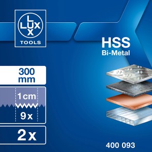 LUX-TOOLS Bimetalový pílový list, balenie 2 ks, univerzálny, Comfort, dĺžka 300 mm.