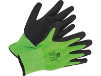 Záhradné rukavice s čiastočnou latexovou úpravou, zelené, vel. 9