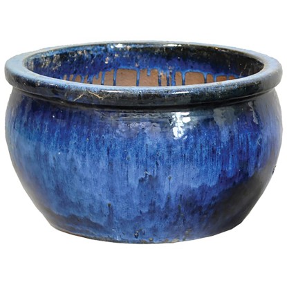 Mega Collections Kvetináč Glazed Bavaria kobaltová modrá pr. 47 x 28 cm