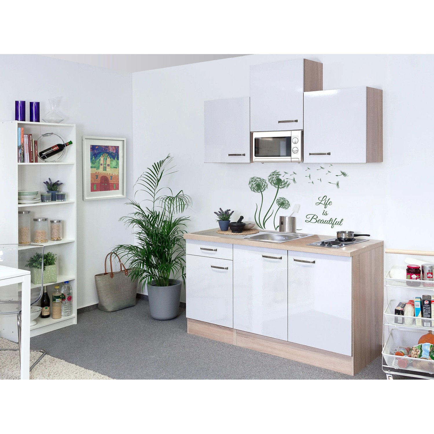E-shop Flex-Well Kuchyňa Valero 150 cm/typ 1 - mikrovlnka/varná doska