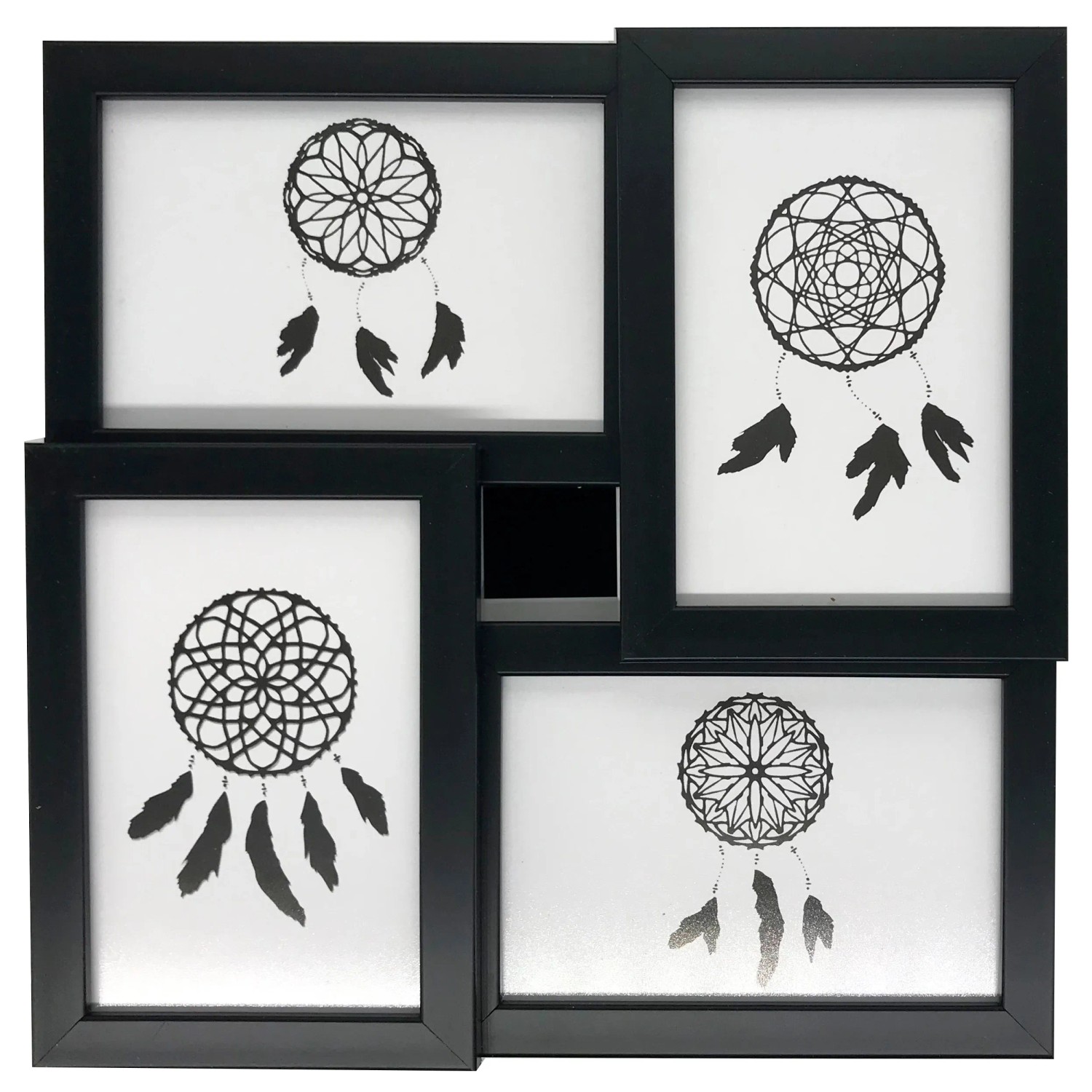E-shop Bondecor Multirám pre 4 fotky, čierny 28 x 28 cm