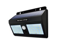Duwi Solárne LED svietidlo TWIN so senzorom, 4 W, IP44, čierna, 19,5 x 11,9 cm