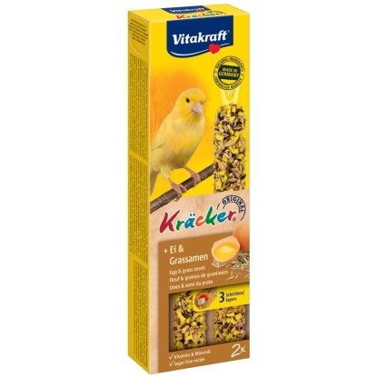 Vitakraft Doplnkové krmivo pre kanárikov Kracker vajcia + trávne semená 54 g, 2