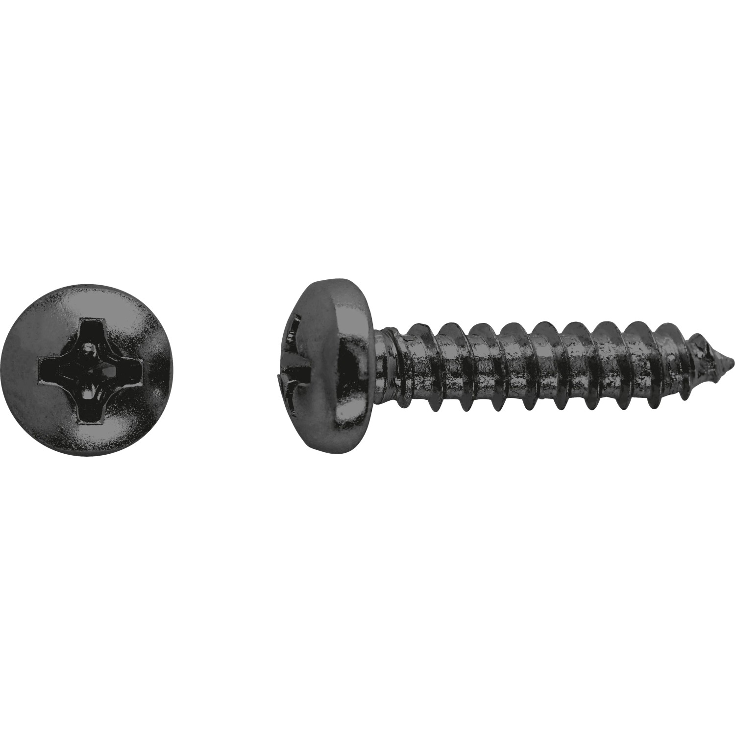E-shop Skrutka do plechu s polguľ. hlavou PH3 plný závit čierno pozink. 5,5x25 mm, 12ks