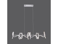 Just Light. Závesné LED svietidlo Curls, 3000K, strieborná, 99 x 21 x 135 cm