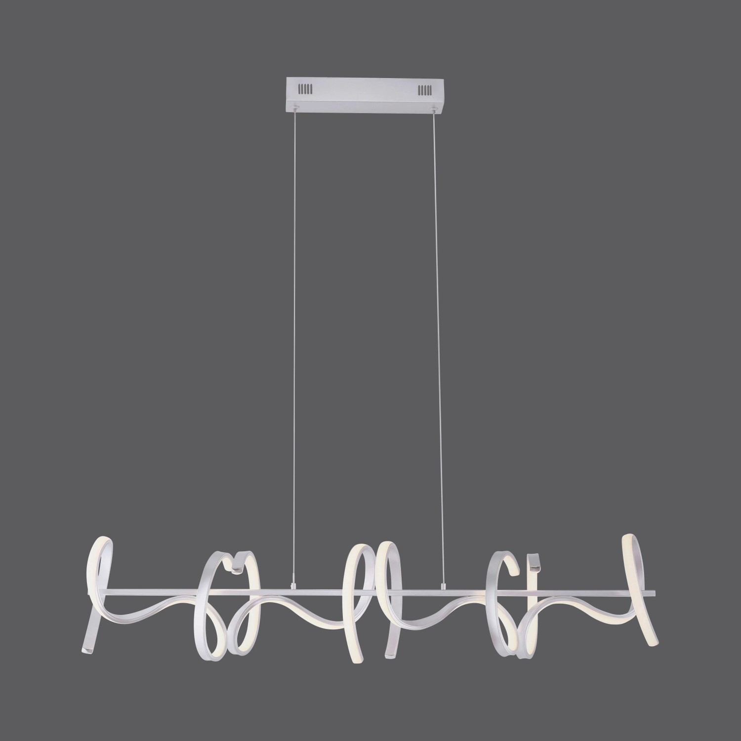 E-shop Just Light. Závesné LED svietidlo Curls, 3000K, strieborná, 99 x 21 x 135 cm
