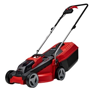 Akumulátorová kosačka Einhell Power X-Change GE-CM 18/30 Li s batériou a nabíjačkou, červeno-čierna.