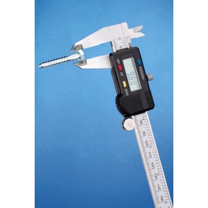 LUX Digitálna posuvná mierka 150 mm Comfort meria skrutku, presný merací nástroj s digitálnym displejom.