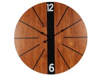 Nástenné hodiny, vzhľad dreva, pr. 60 x 3,5 cm