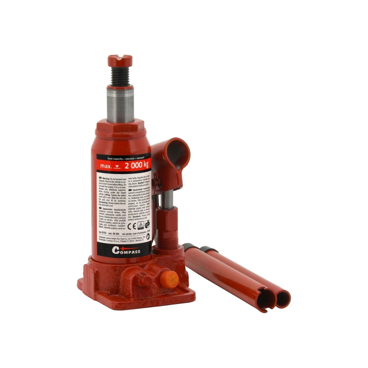 E-shop COMPASS Hever hydraulický 2 t TÜV, GS, CE
