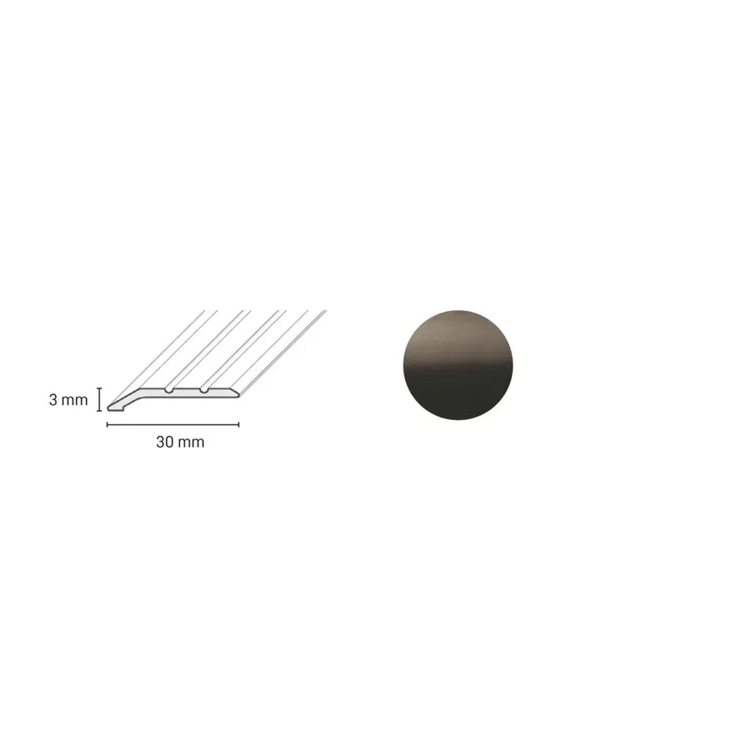 E-shop Döllken Profiles Ukončovací profil DP 01 S Samolepiaca 30 x 3 x 1800 mm, bronzov