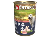 Ontario Konzerva pre psov Adult s kuracím päté a bylinkami 400 g