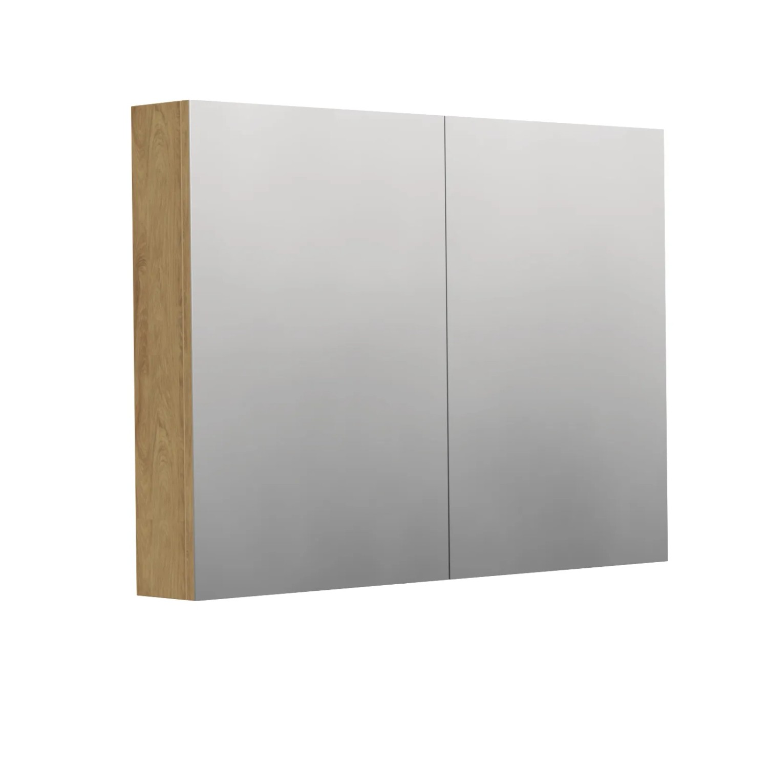 E-shop INTEDOOR Zrkadlová skriňa BEE, 2 dvere, el. zásuvka, IP44, š. 100cm, dub Hickory