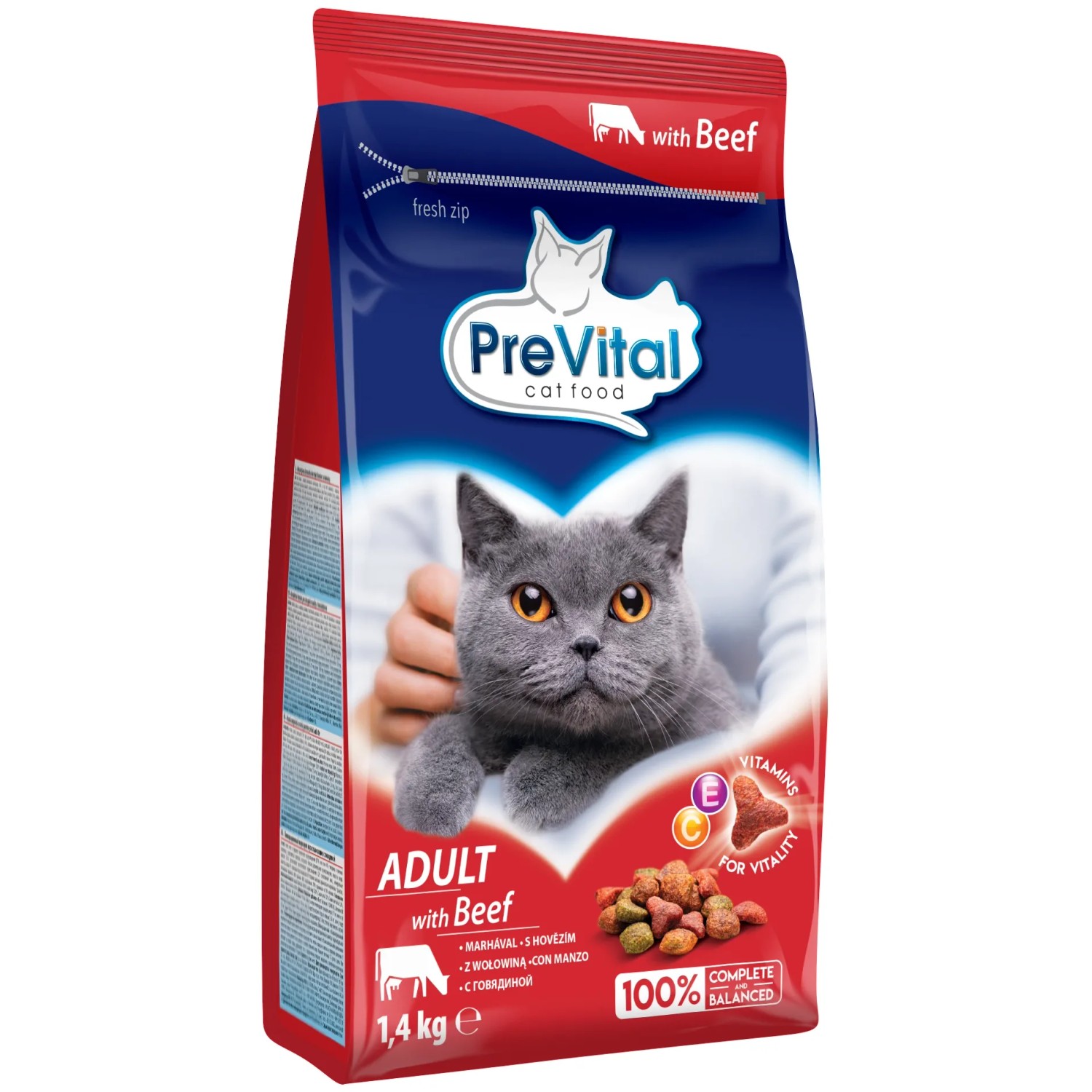 E-shop PreVital Granule pre mačky ADULT hovädzie, 1,4 kg