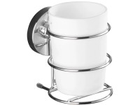 Wenko Pohár na čistenie zubov Vacuum-Loc Milazzo chróm/biely Wenko Pohár na čistenie zubov Vacuum-Loc Milazzo chróm/biely