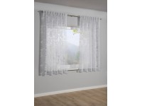 Sehlbach Záclona so skrytými pútkami kvetinový, voálový efekt, biely, 135x175 cm