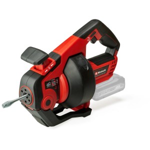 Einhell Power X-Change TE-DA 18/760 Li Solo akumulátorový čistič potrubí (batéria nie je súčasťou balenia). Červeno-čierny s čistiacou špirálou.