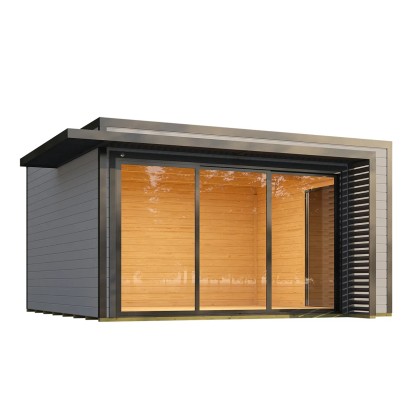 Weka Drevený záhradný domček Amberley 1 44mm V2, sivá-antracitová, 400 x 400 cm