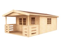 Maone Drevený záhradný domček Michaela s terasou a podlahou, 398 x 667 cm
