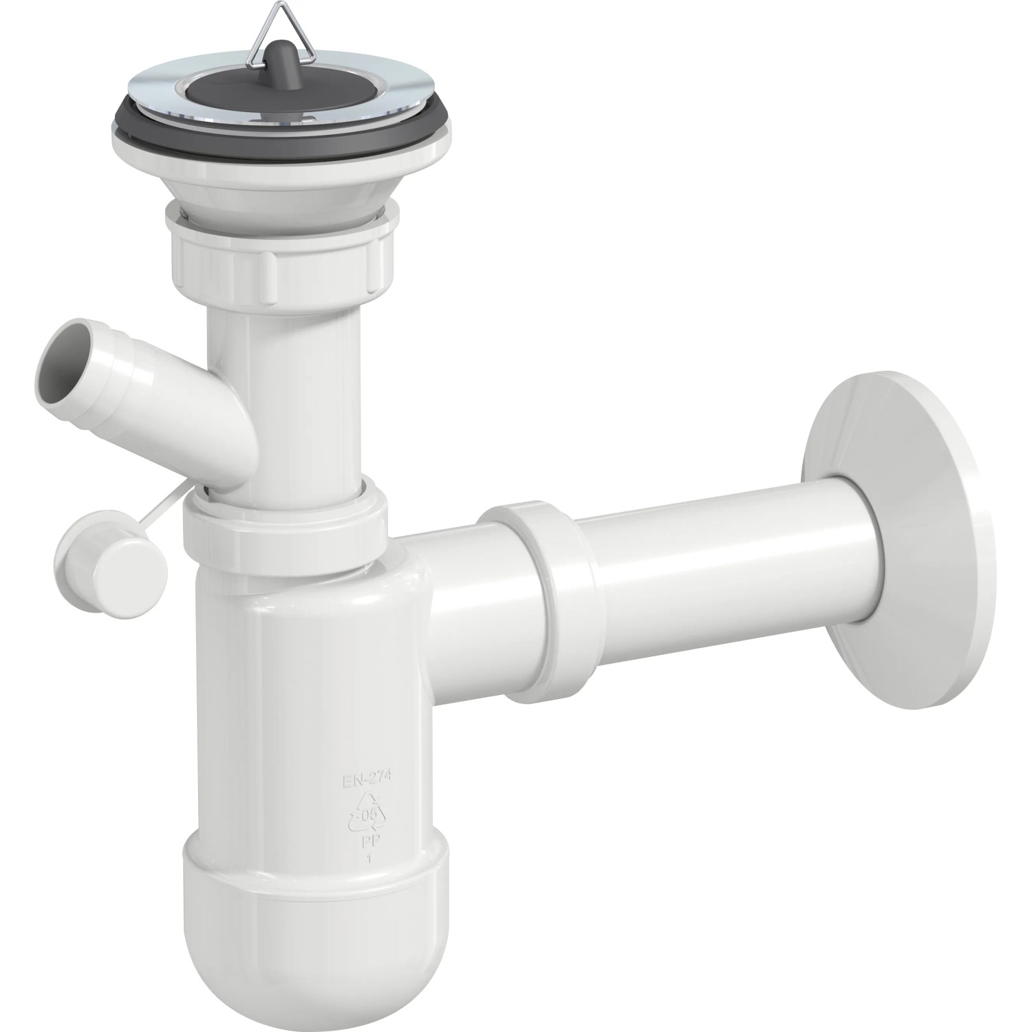 E-shop Prevex Umývadlový sifón Preloc Basic s gumovou zátkou, pr. 32 mm