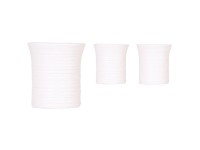 Keramický kvetináč Furrow biely pr. 9 x 10 cm