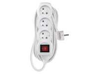 EMOS Predlžovací kábel s vypínačom biely, 3 zásuvky, max. 10 A/2300 W, 5 m EMOS Predlžovací kábel s vypínačom biely, 3 zásuvky, max. 10 A/2300 W, 5 m