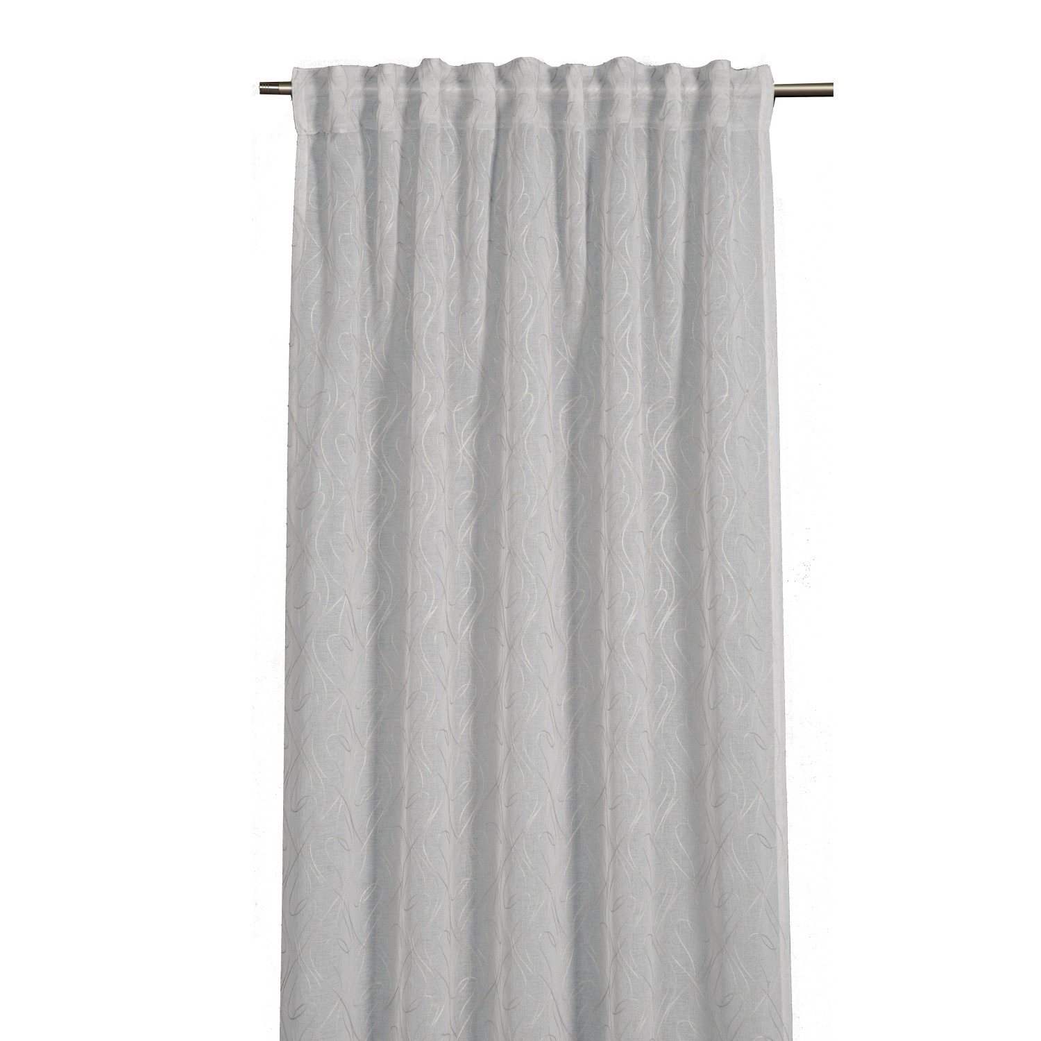 E-shop Sehlbach Záves so skrytými pútkami, ornamenty, biely, 245 x 135 cm