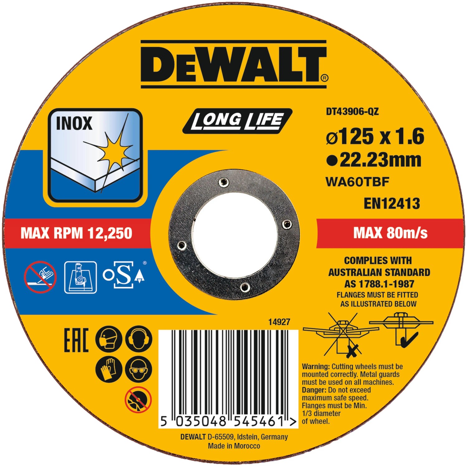 E-shop DeWALT Rezný kotúč na nerez DT43906 pr. 125 x 22,23 mm