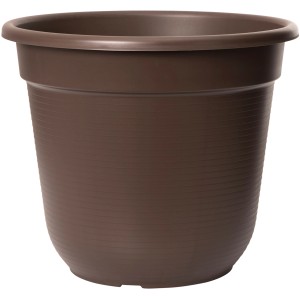 Hnedý kvetináč Florus Original, Ø 9 cm, z recyklovaného plastu.