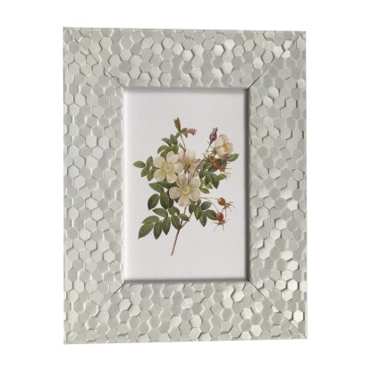 Bondecor Fotorámček plastový štruktúrovaný, lišta 43/12 mm, biely, 18 x 24 cm