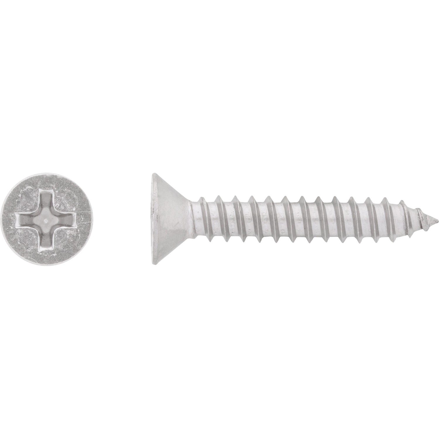 E-shop Skrutka do plechu so zápustnou hlavou PH2 plný závit oceľ A2 4,2 x 13 mm, 12 ks