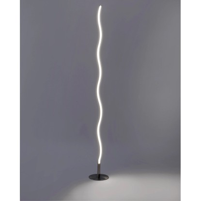 Just Light. Stojaca LED lampa Wave, 10W, 1050lm, 3000K, oceľová, pr. 14 x 120cm