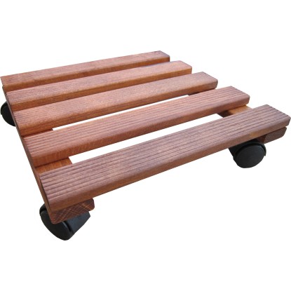 OBI Vozík pod kvetináč hranatý buk Mahagoni 30 x 30 cm