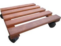 OBI Vozík pod kvetináč hranatý buk Mahagoni 30 x 30 cm