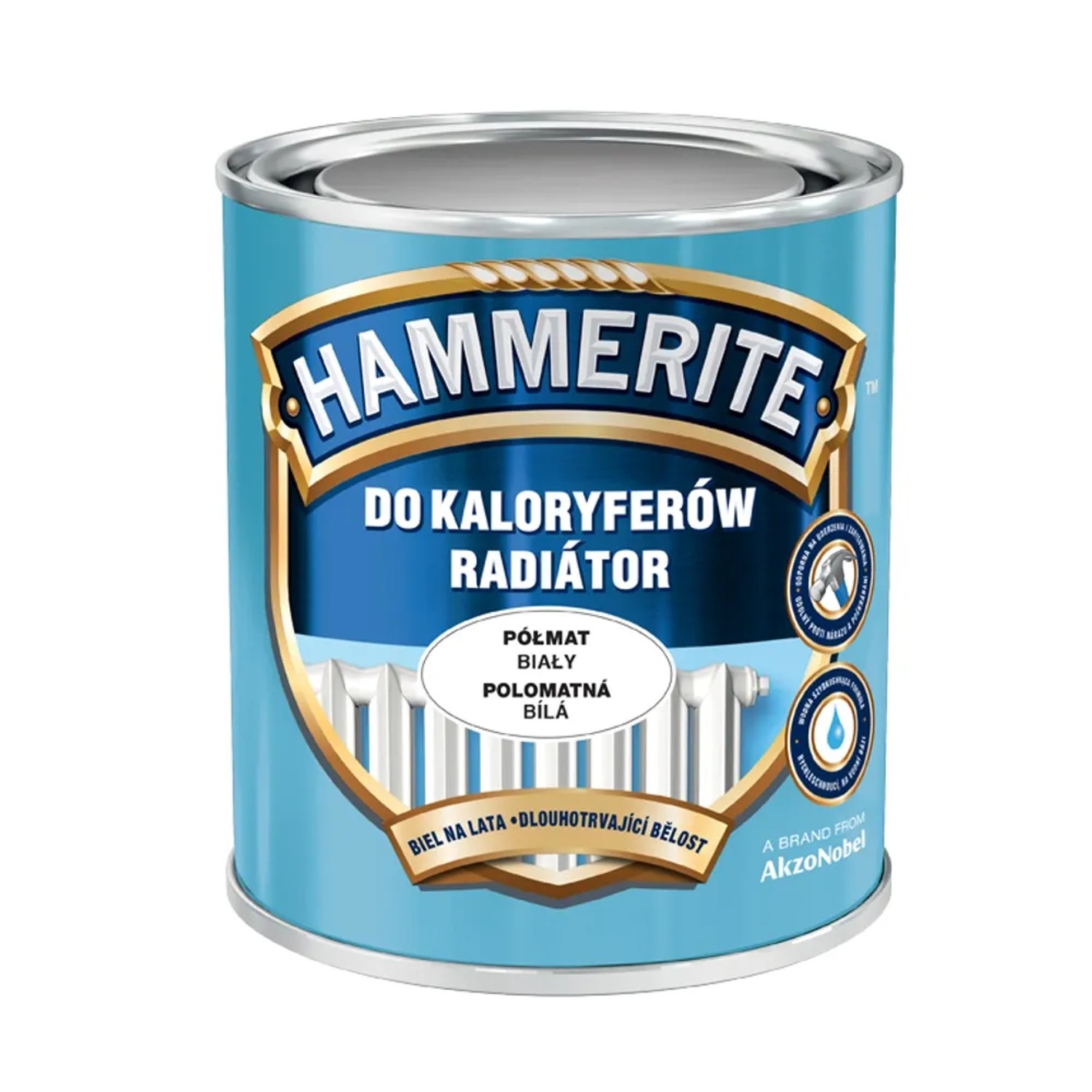 E-shop Hammerite Radiátor biely lesklý 0,75 l