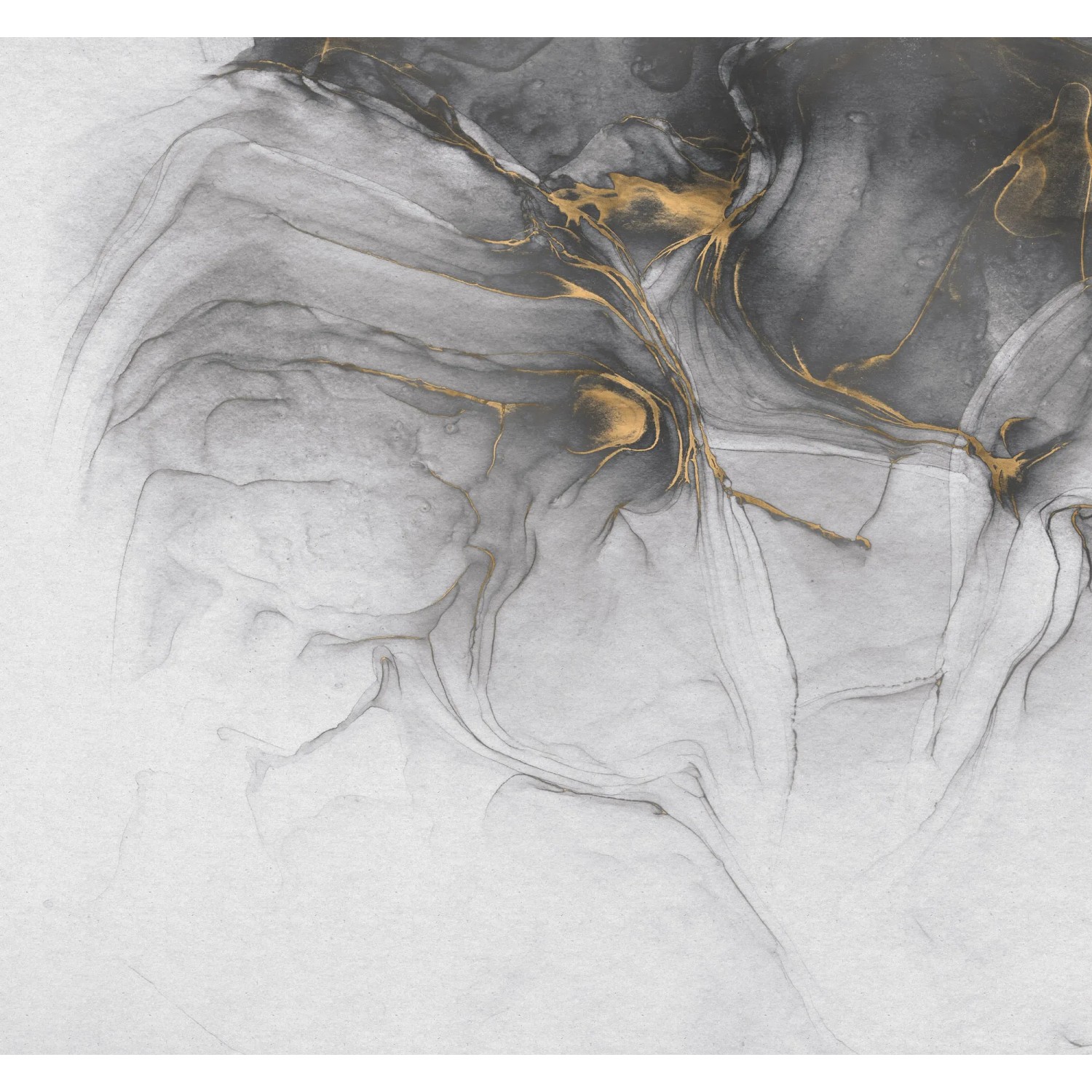 E-shop Komar Vliesová fototapeta Ink Gold Flow 300 x 280 cm
