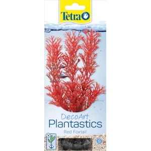 Detail umelej akváriovej rastliny Tetra DecoArt Plant S Foxtail Red, červená farba.